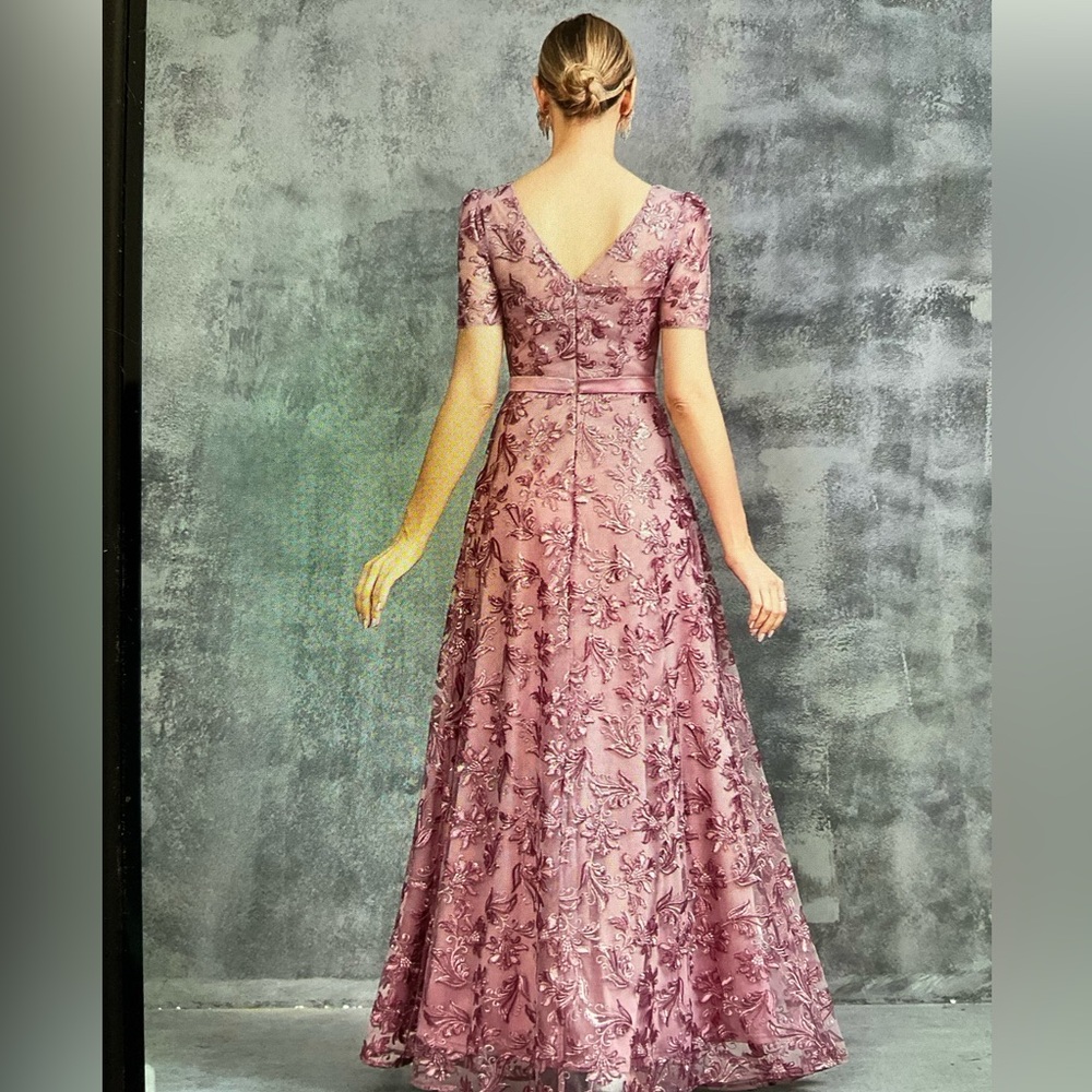 Faeriesty Elegant Short Sleeve Pink A-Line Formal Dress. Size 1X, P2P 20” - Picture 4 of 11
